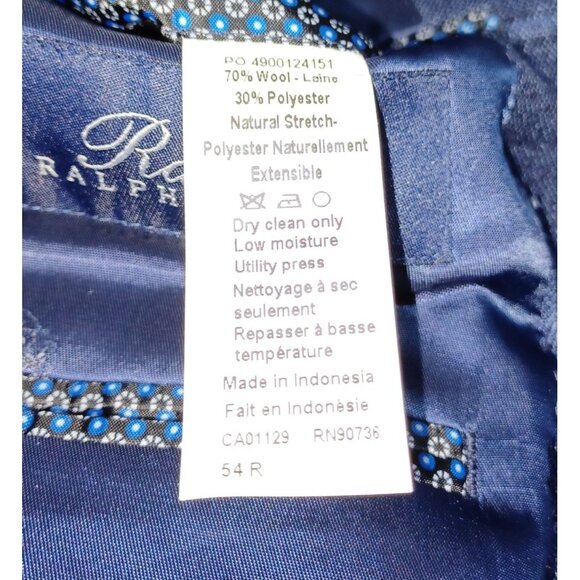Ralph Lauren Blue Windowpane Wool Blend 2 Button Blazer Men 54R Heritage Classic - Picture 7 of 9
